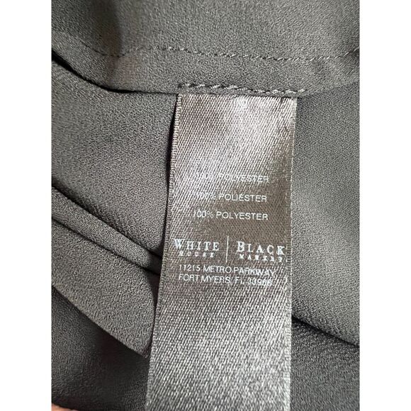 White House Black Market Women's Button Up Long Sleeve Blouse Black Size 4 - Picture 6 of 11